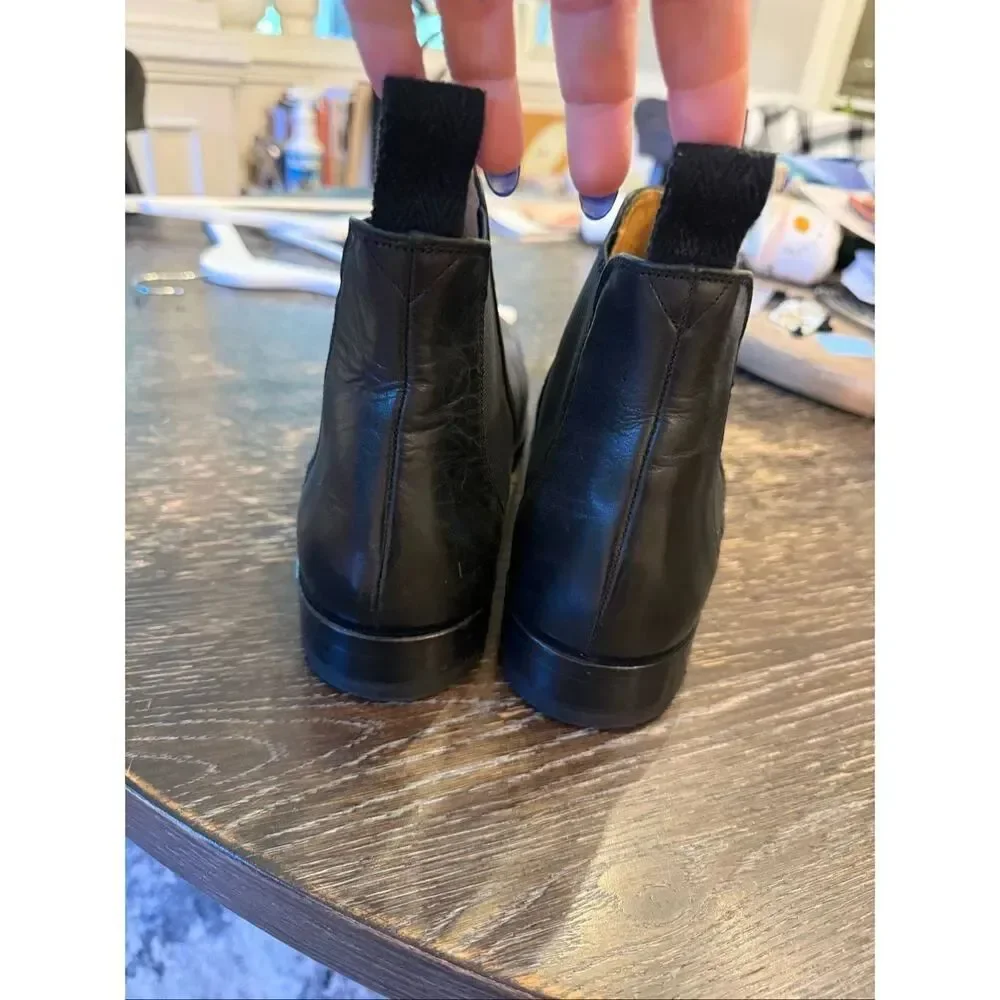 Marks & Spencer Black Leather Chelsea Boots sz 9.5 US EUC
